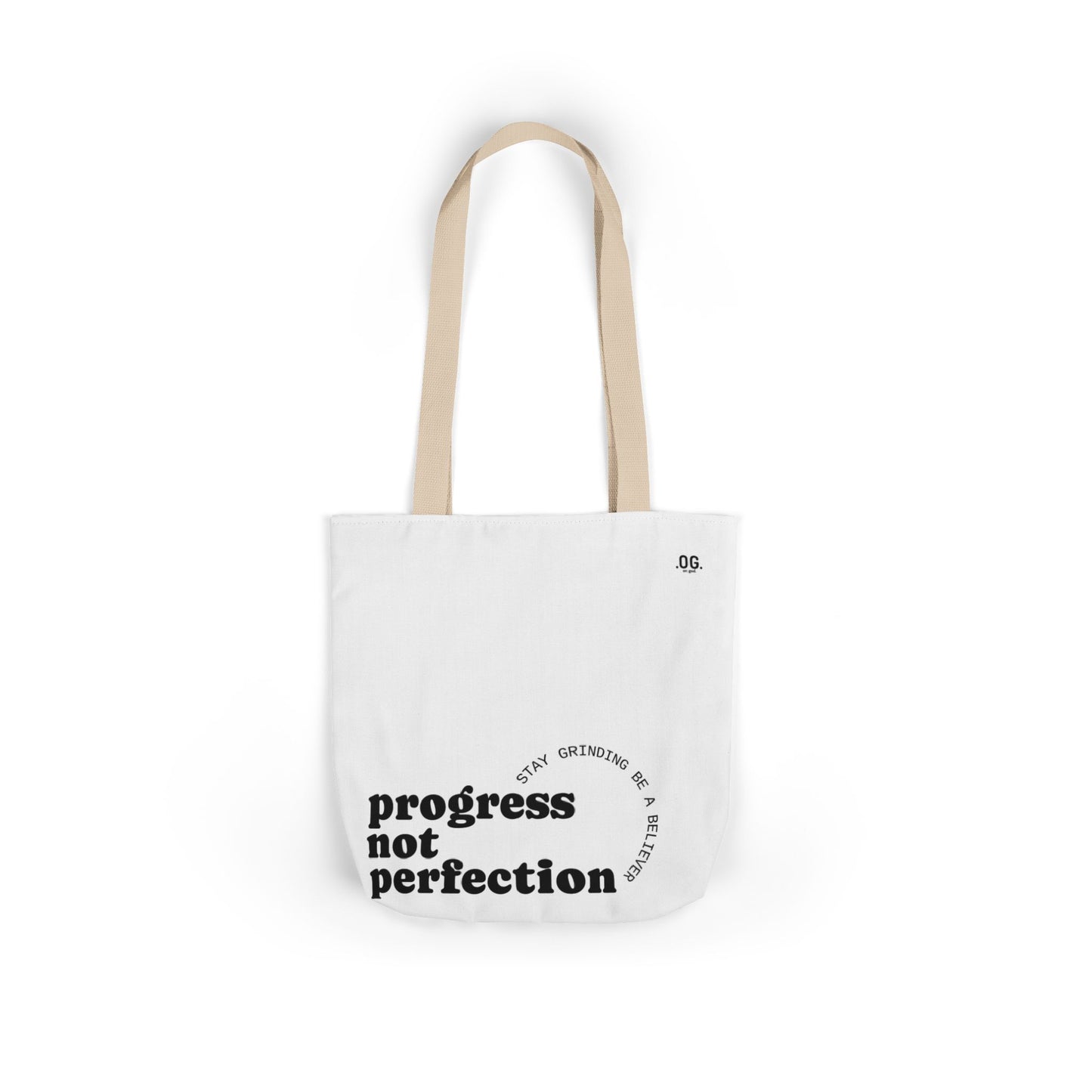 Stylish Canvas Tote Bag with 5-Color Straps - Progress Not Perfection