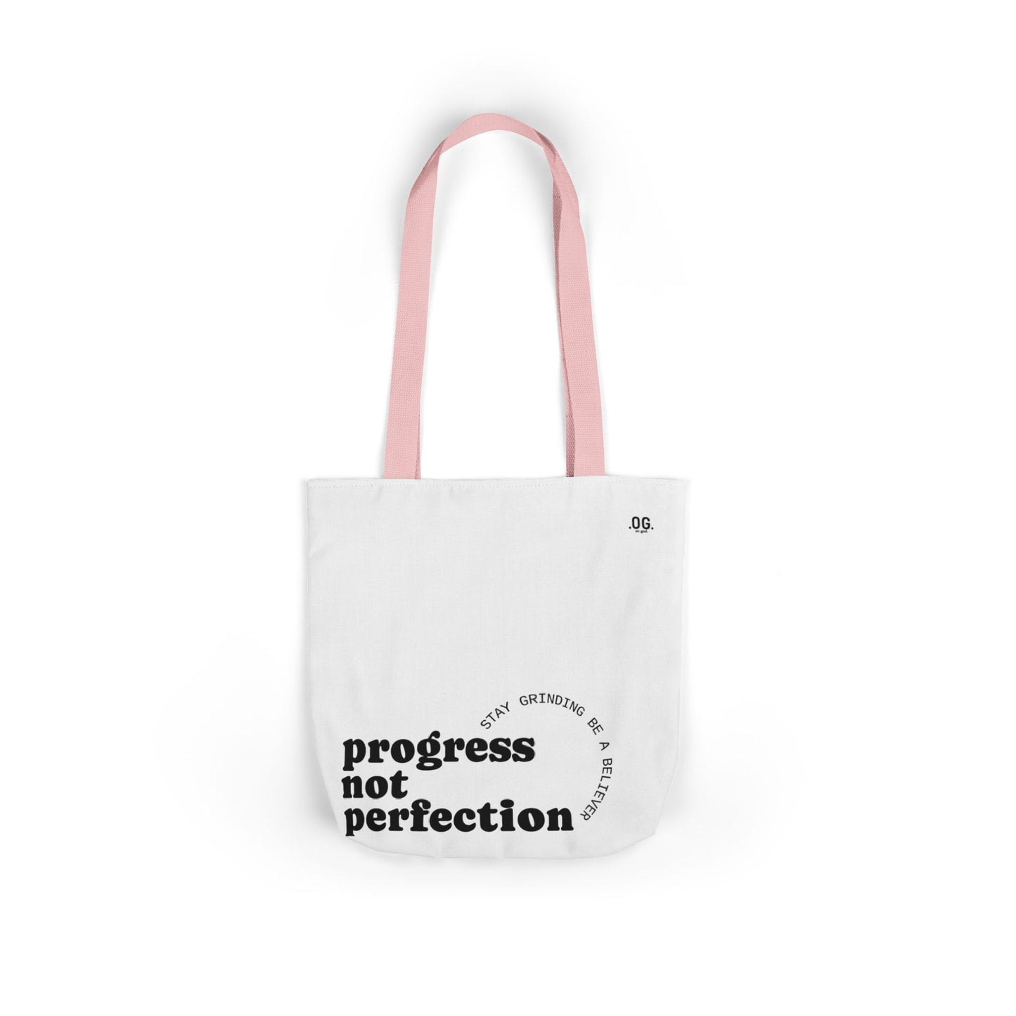Stylish Canvas Tote Bag with 5-Color Straps - Progress Not Perfection