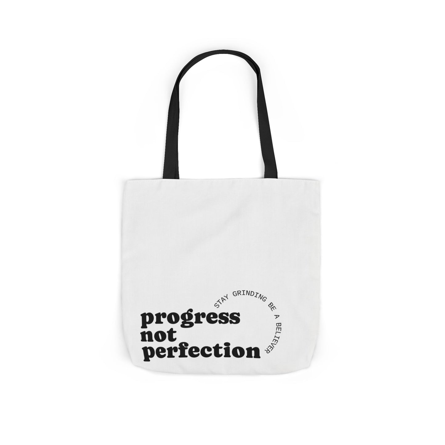 Stylish Canvas Tote Bag with 5-Color Straps - Progress Not Perfection