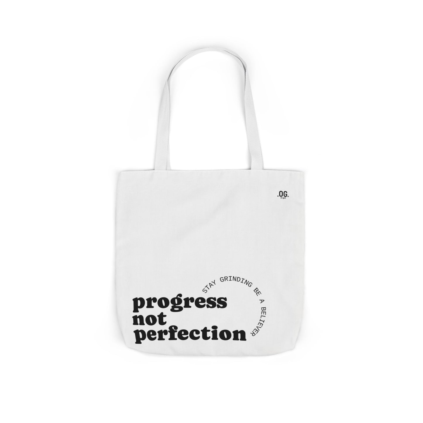 Stylish Canvas Tote Bag with 5-Color Straps - Progress Not Perfection