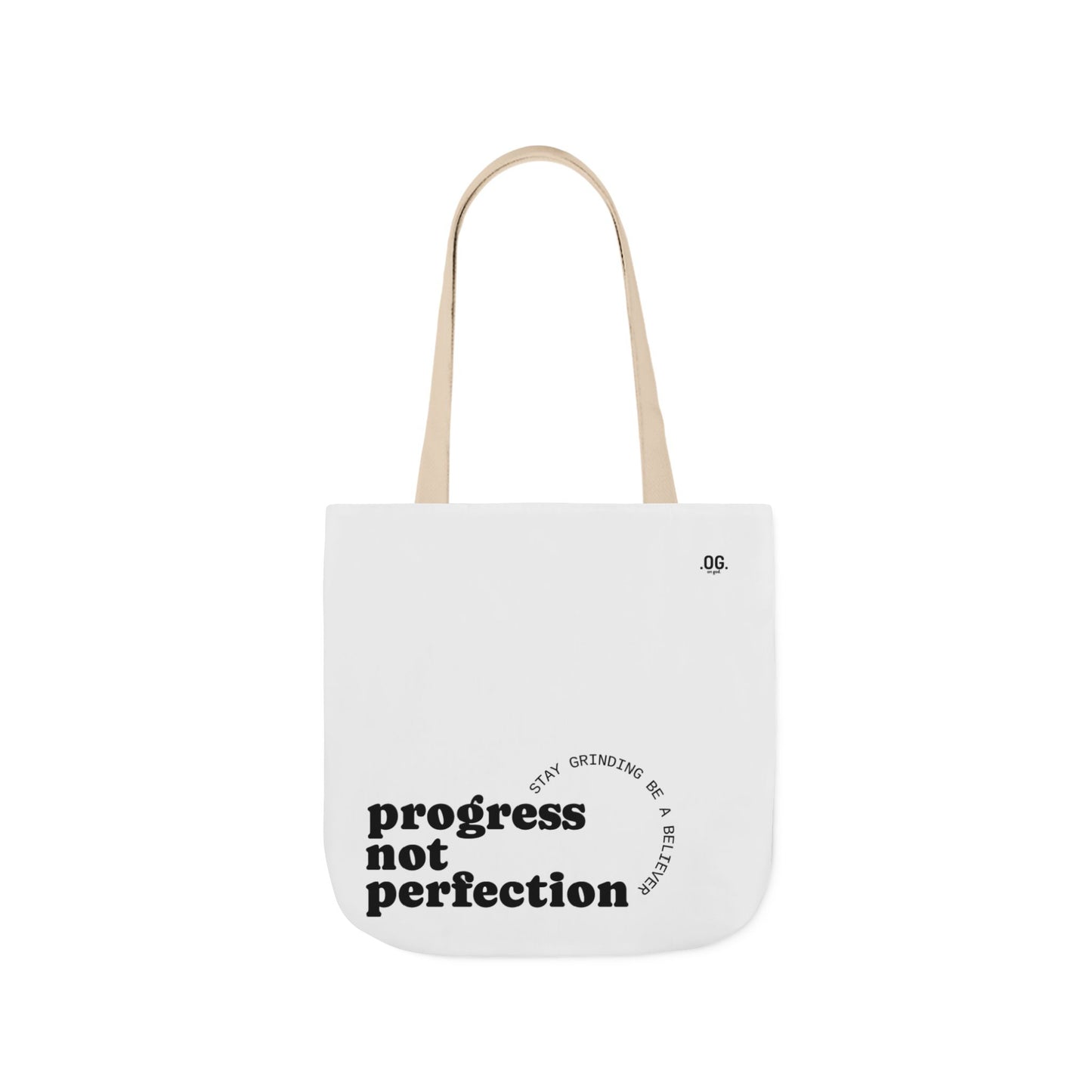 Stylish Canvas Tote Bag with 5-Color Straps - Progress Not Perfection