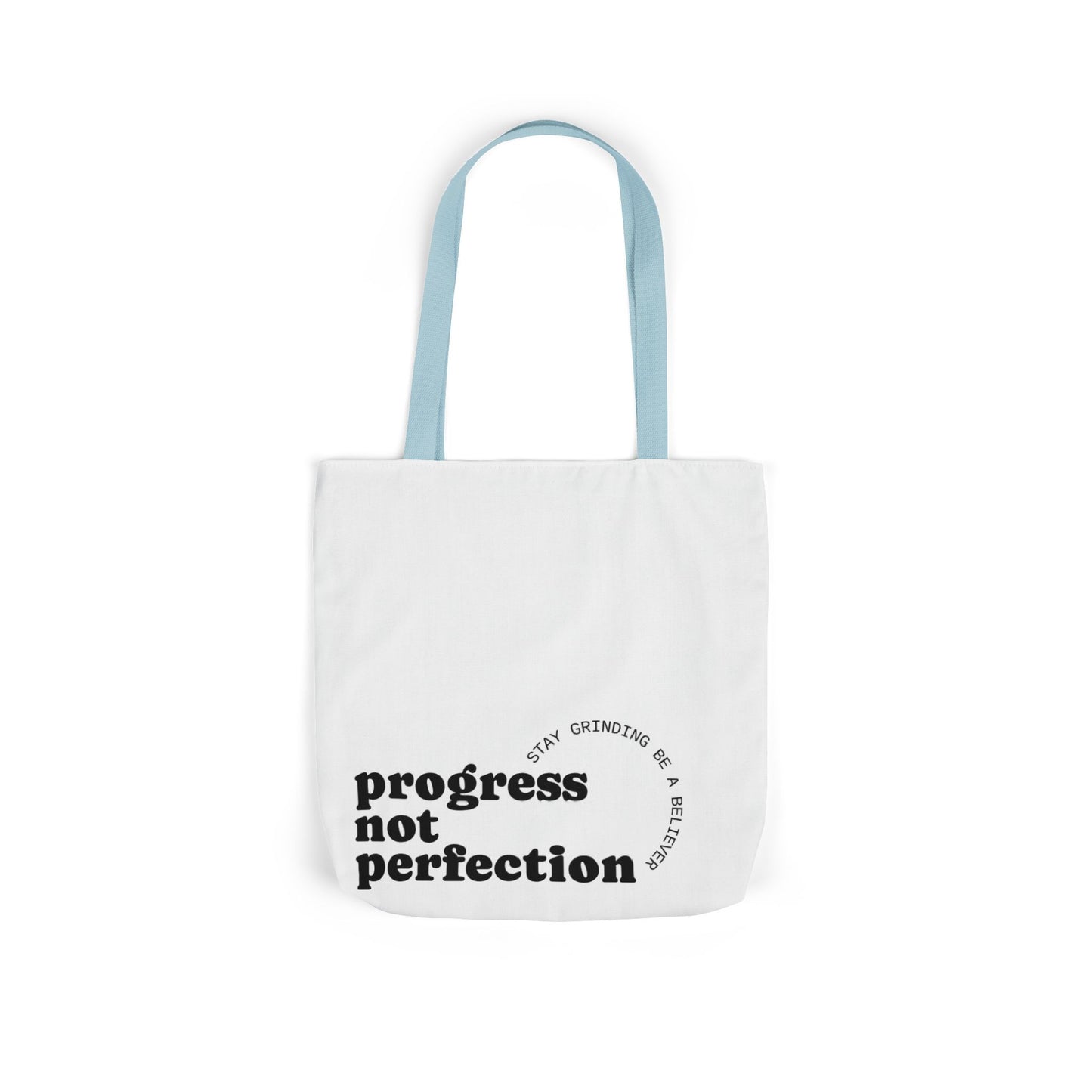 Stylish Canvas Tote Bag with 5-Color Straps - Progress Not Perfection