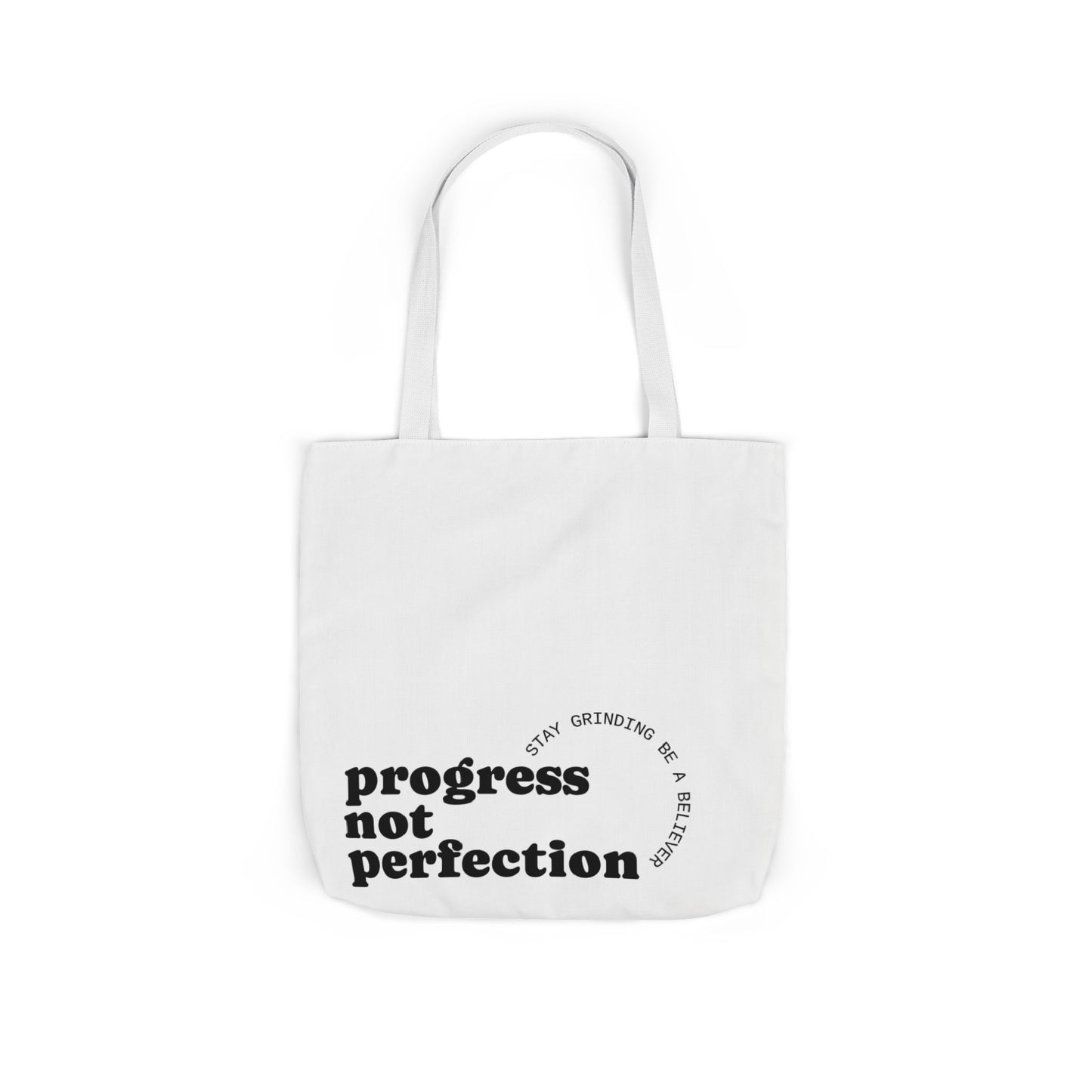 Stylish Canvas Tote Bag with 5-Color Straps - Progress Not Perfection