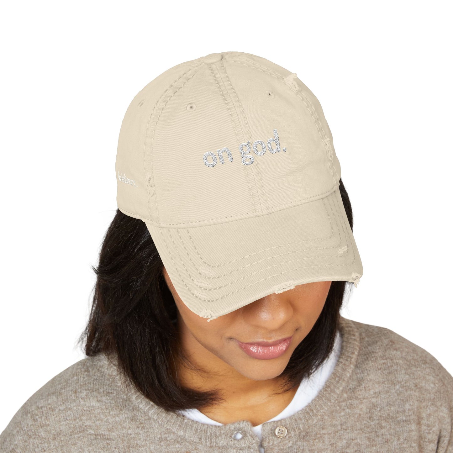 Embroidered Distressed Dad Hat - Casual, Trendy Headwear for Everyday Style, Gift for Dad, Adjustable Cap, On God Statement Hat, Cool [...]