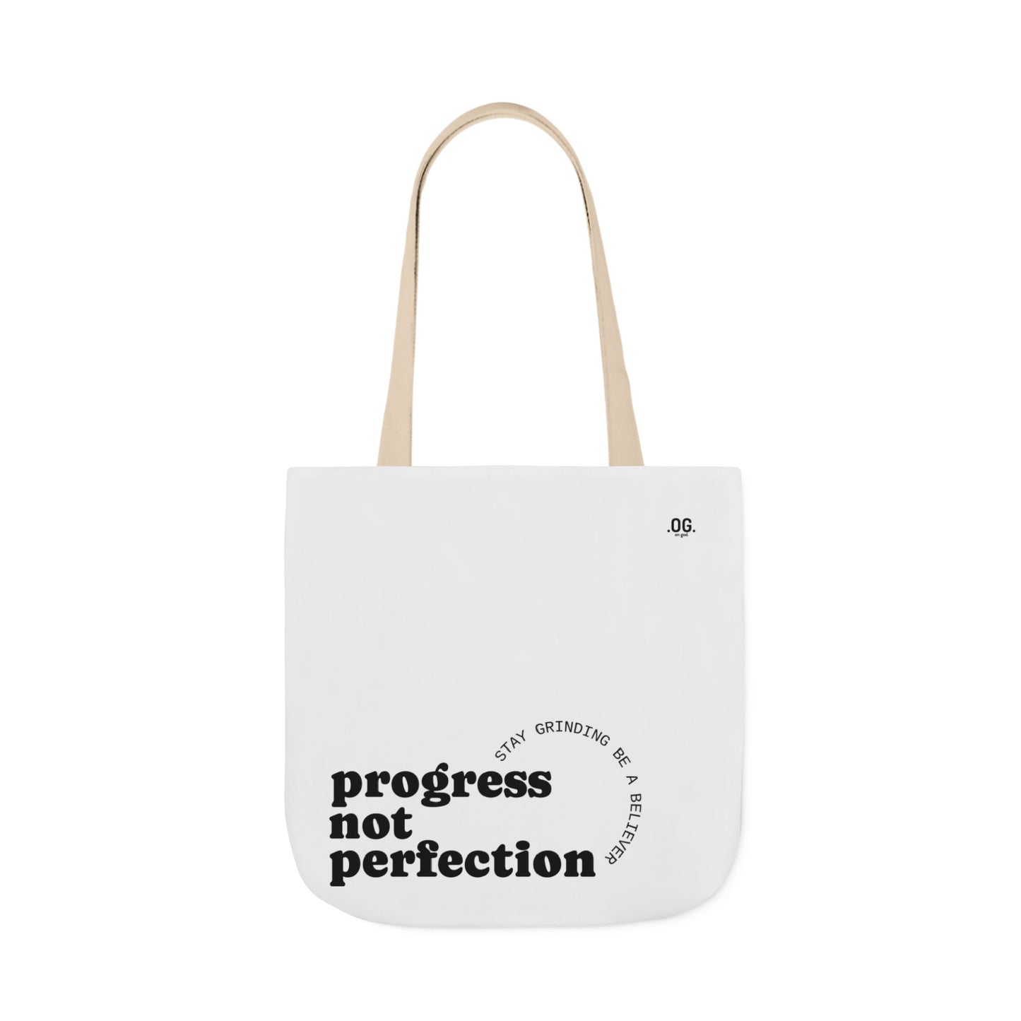 Stylish Canvas Tote Bag with 5-Color Straps - Progress Not Perfection