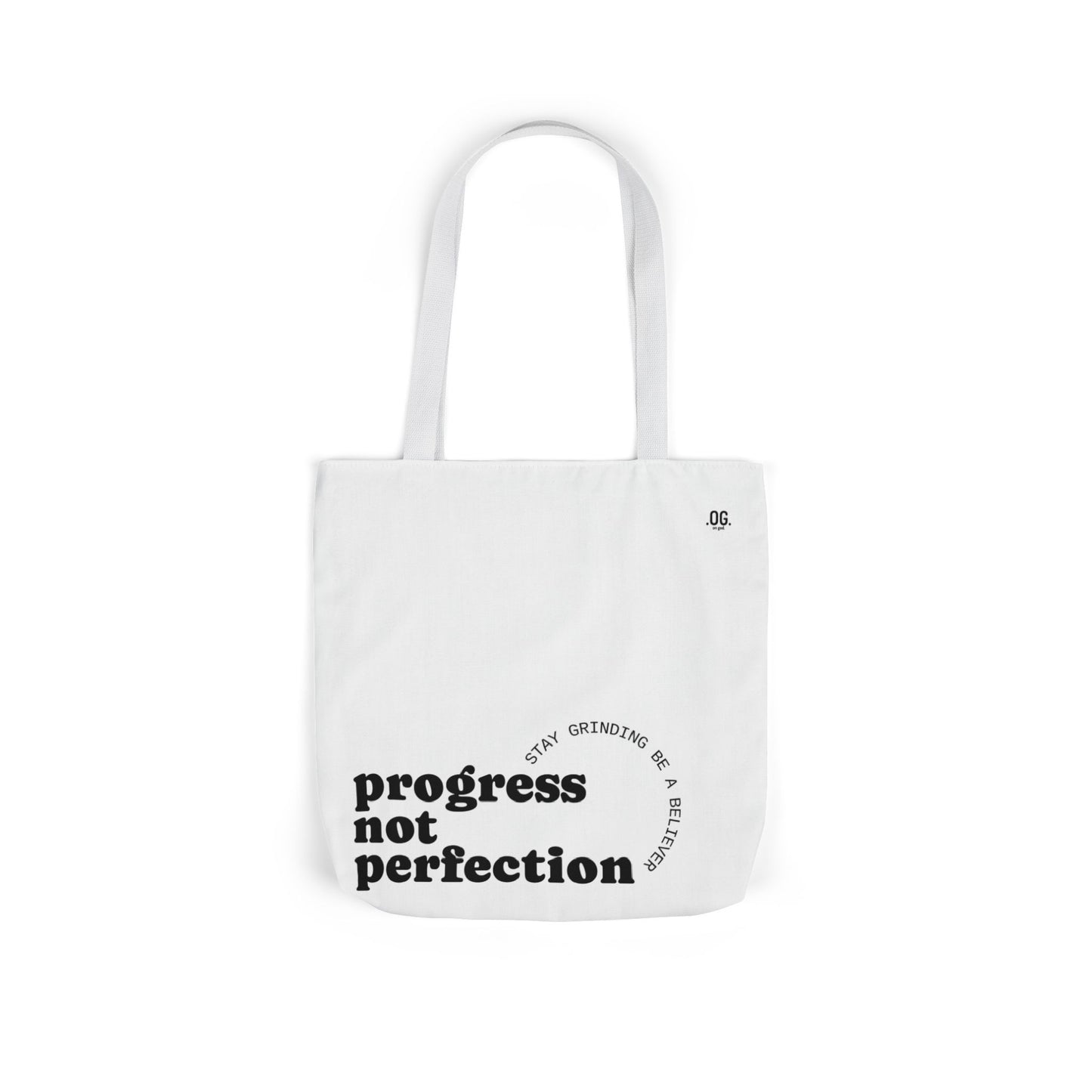 Stylish Canvas Tote Bag with 5-Color Straps - Progress Not Perfection