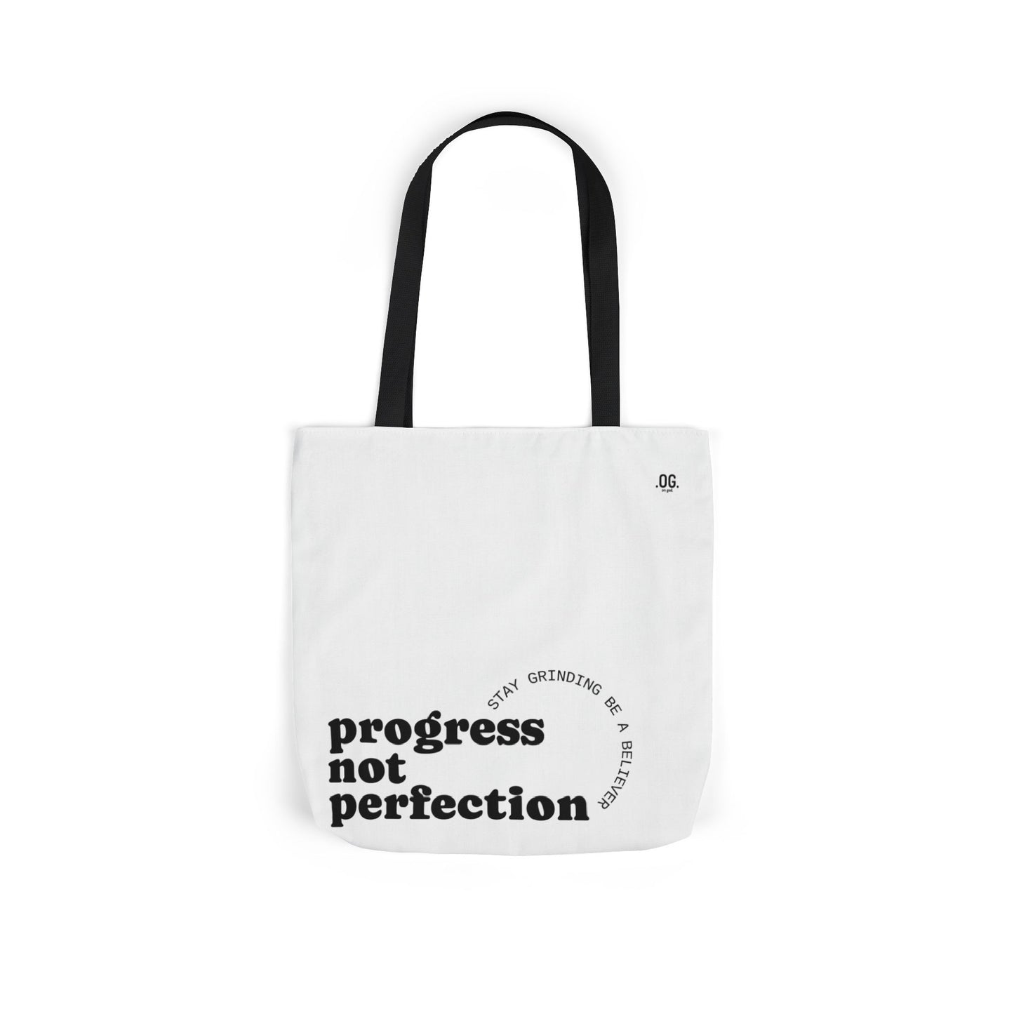 Stylish Canvas Tote Bag with 5-Color Straps - Progress Not Perfection