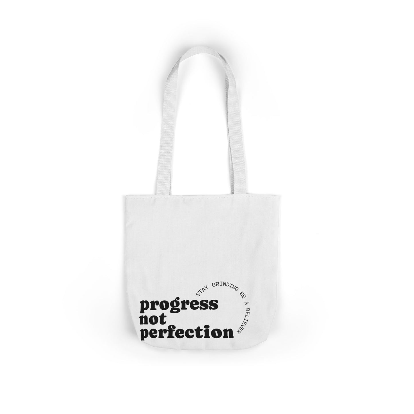 Stylish Canvas Tote Bag with 5-Color Straps - Progress Not Perfection