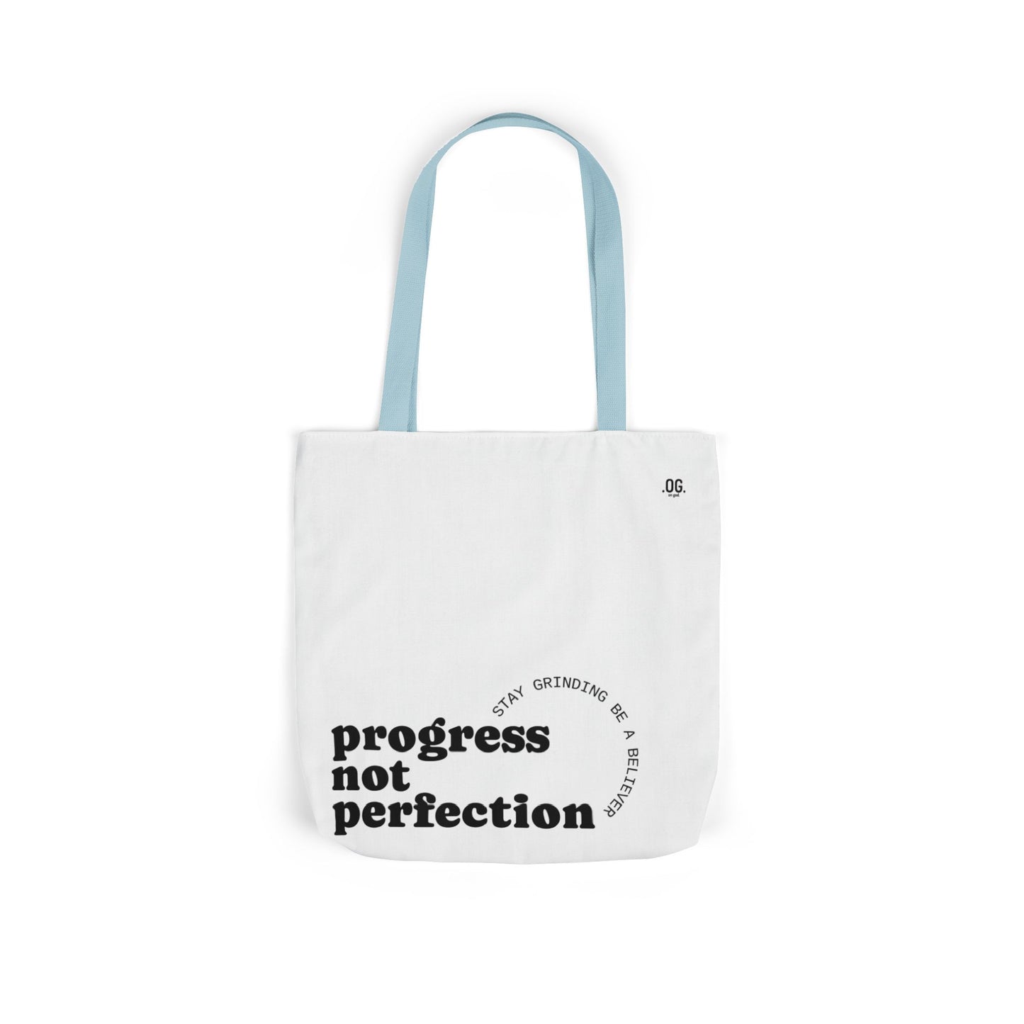 Stylish Canvas Tote Bag with 5-Color Straps - Progress Not Perfection