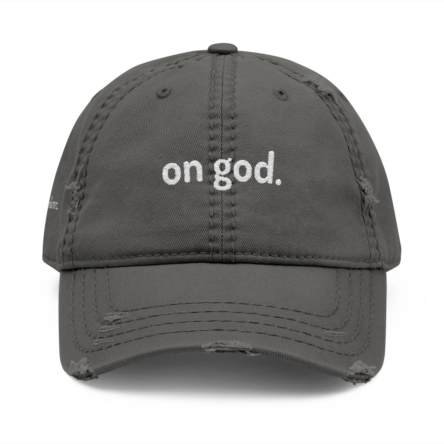 Embroidered Distressed Dad Hat - Casual, Trendy Headwear for Everyday Style, Gift for Dad, Adjustable Cap, On God Statement Hat, Cool [...]