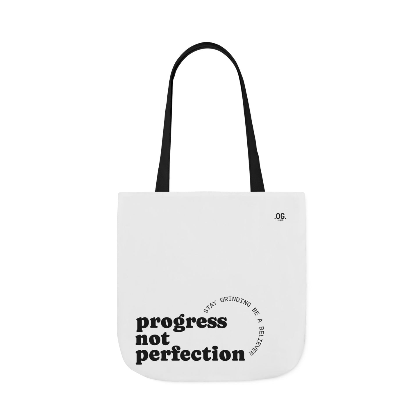 Stylish Canvas Tote Bag with 5-Color Straps - Progress Not Perfection