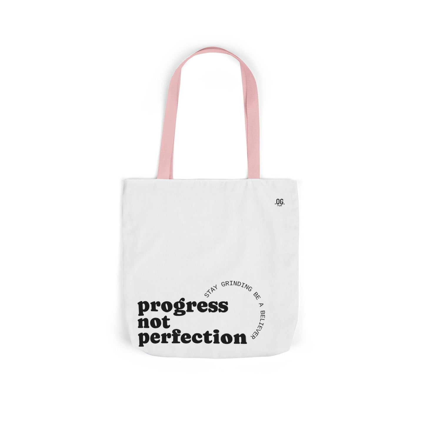 Stylish Canvas Tote Bag with 5-Color Straps - Progress Not Perfection