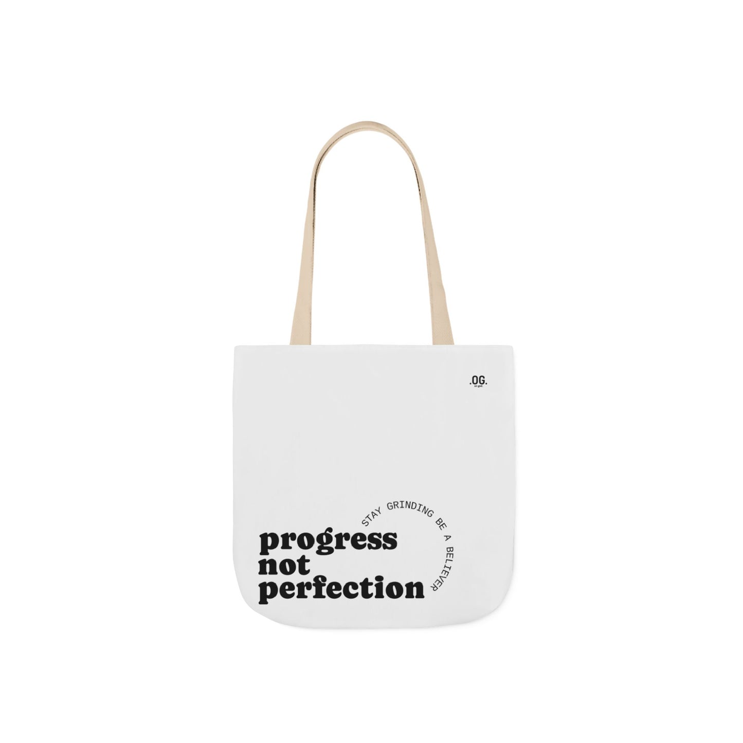 Stylish Canvas Tote Bag with 5-Color Straps - Progress Not Perfection