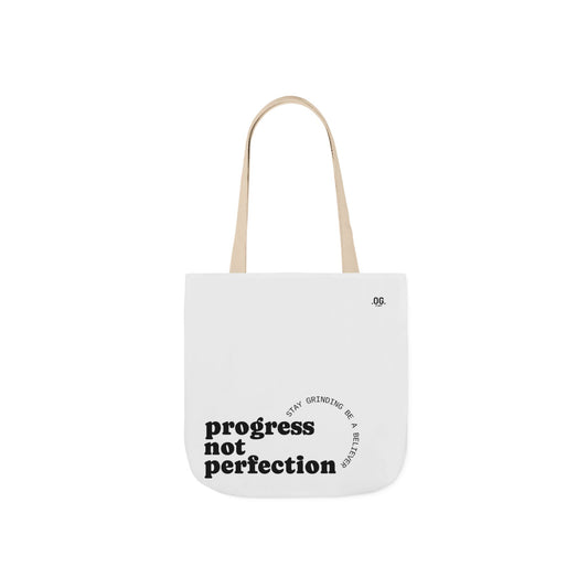 Stylish Canvas Tote Bag with 5-Color Straps - Progress Not Perfection