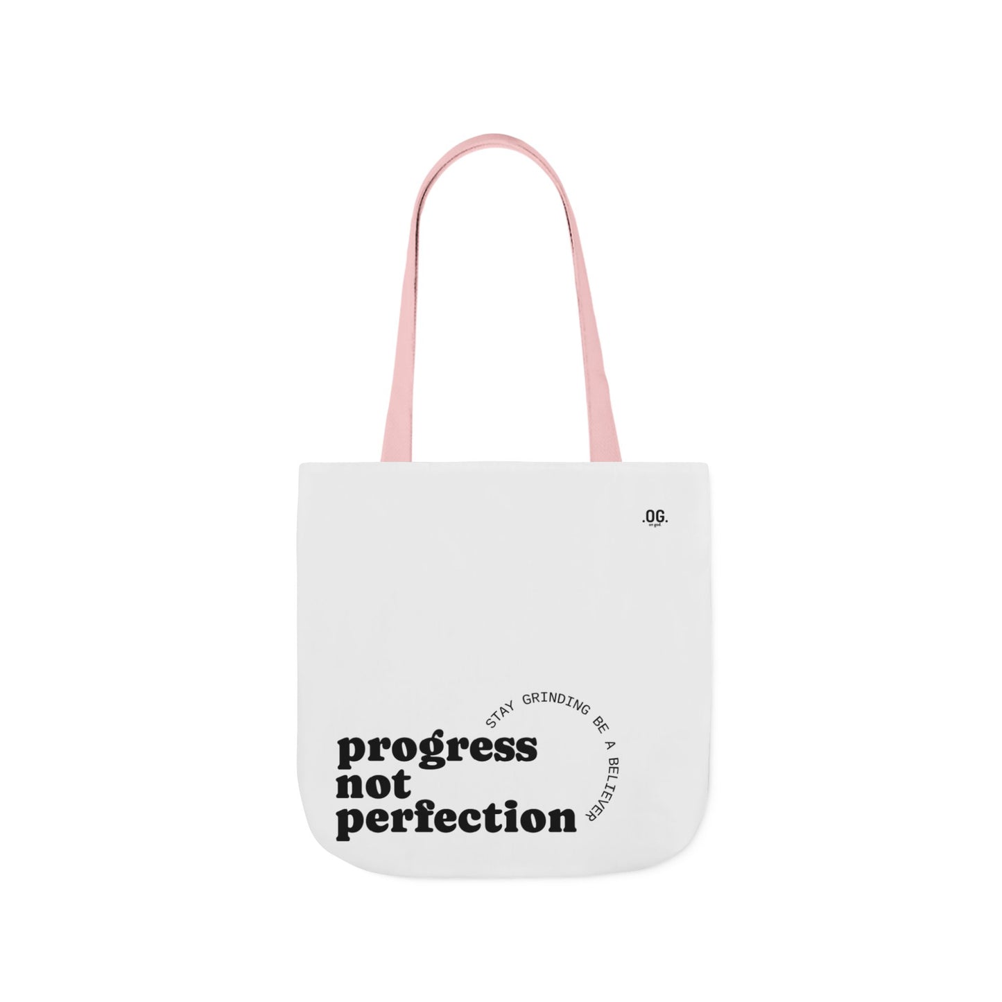 Stylish Canvas Tote Bag with 5-Color Straps - Progress Not Perfection
