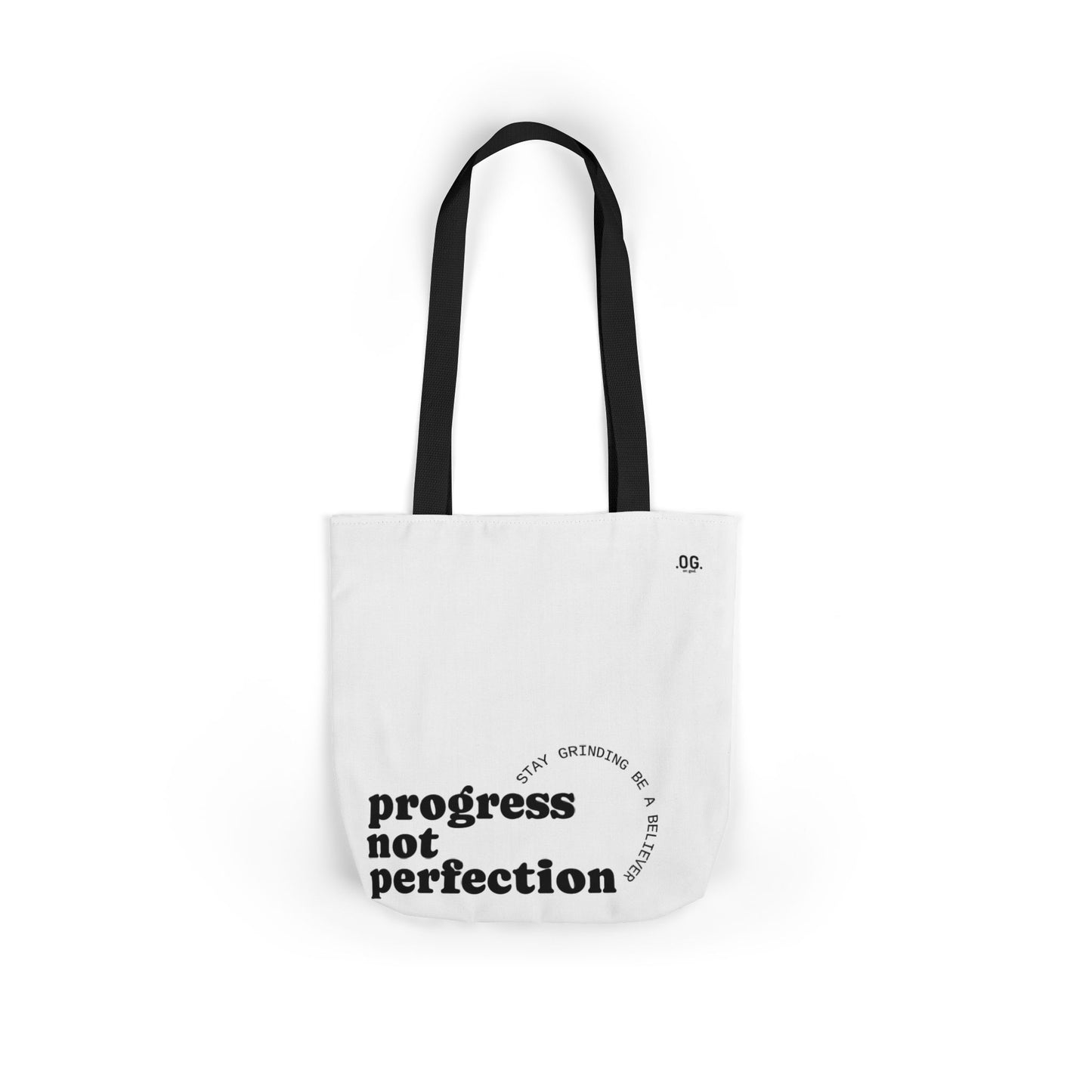 Stylish Canvas Tote Bag with 5-Color Straps - Progress Not Perfection