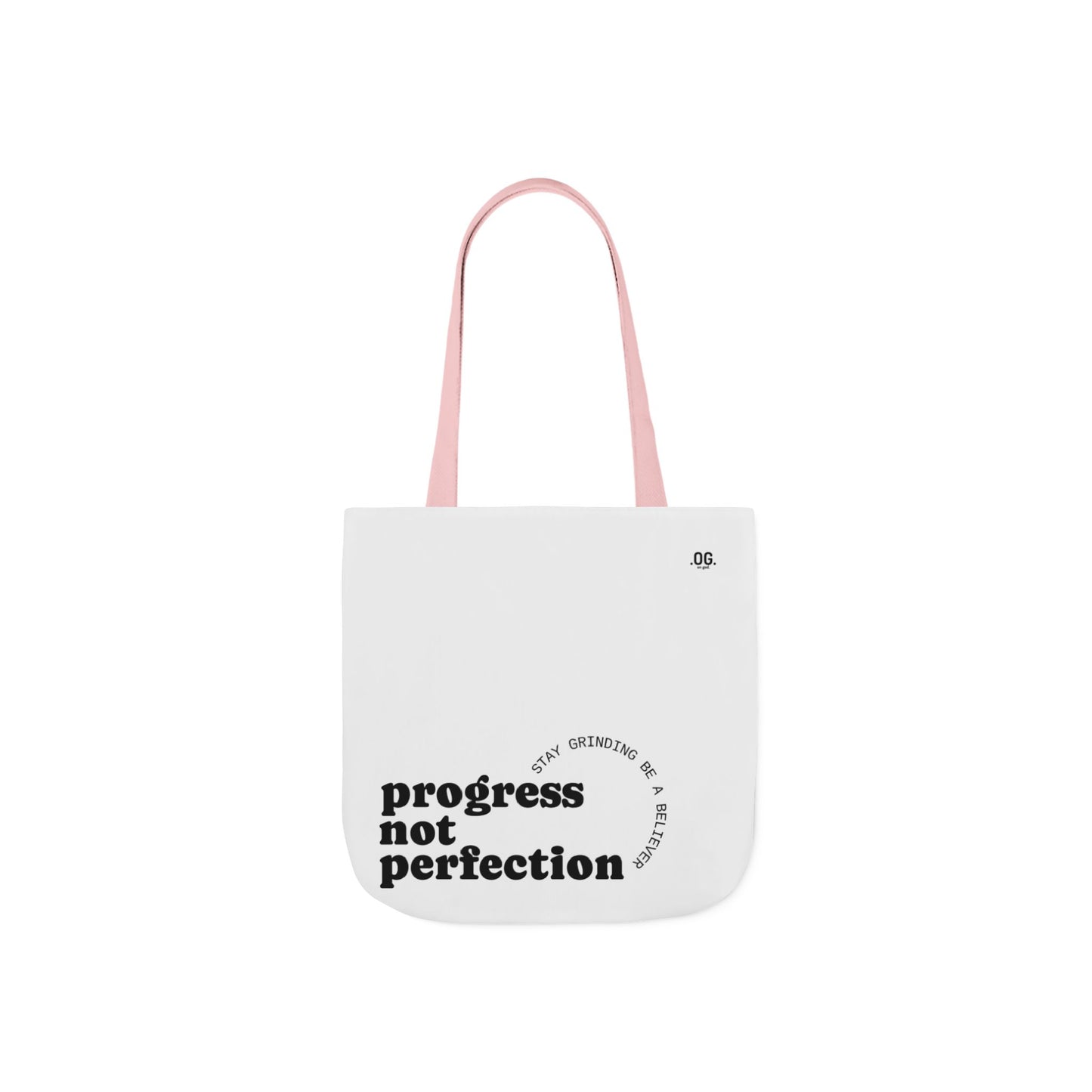 Stylish Canvas Tote Bag with 5-Color Straps - Progress Not Perfection