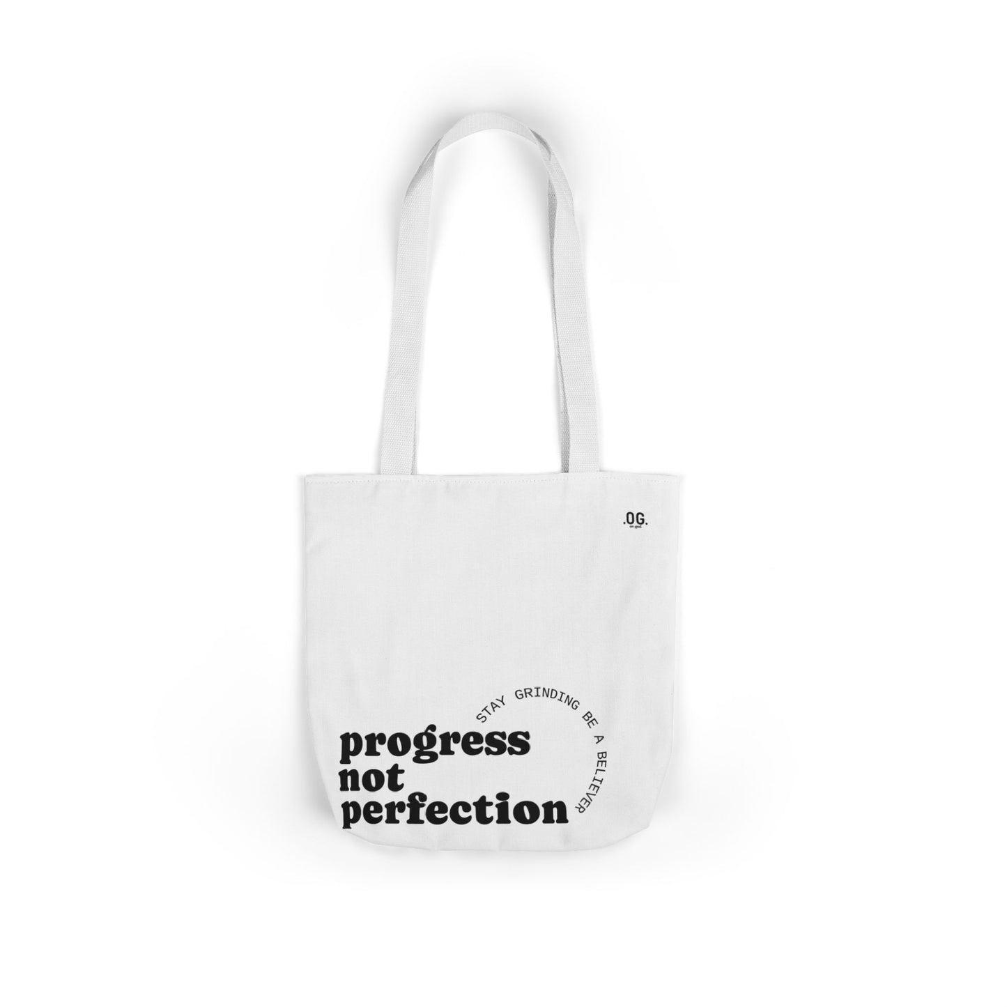 Stylish Canvas Tote Bag with 5-Color Straps - Progress Not Perfection