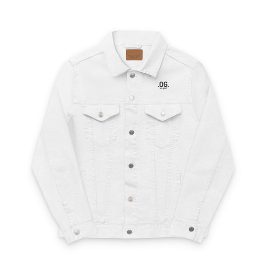 Stylish .OG. Unisex Denim Jacket with Embroidered Angel Wings