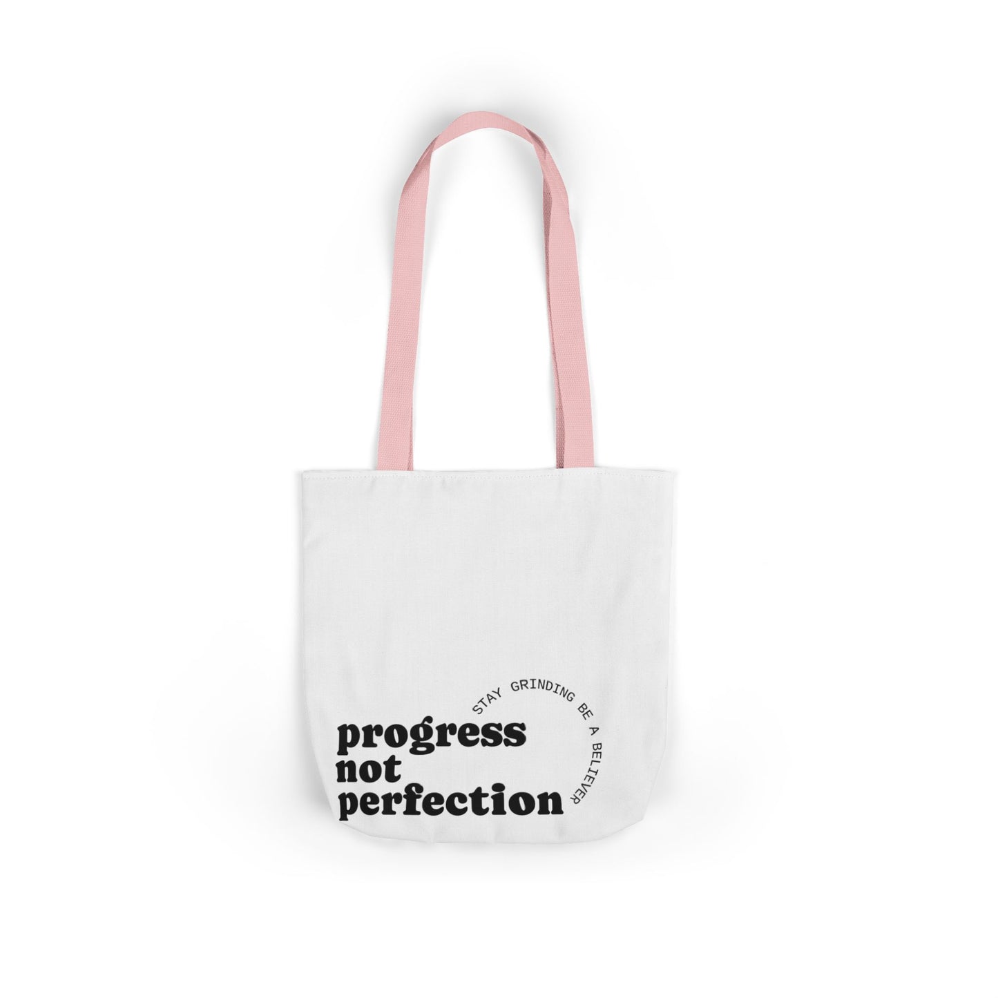 Stylish Canvas Tote Bag with 5-Color Straps - Progress Not Perfection