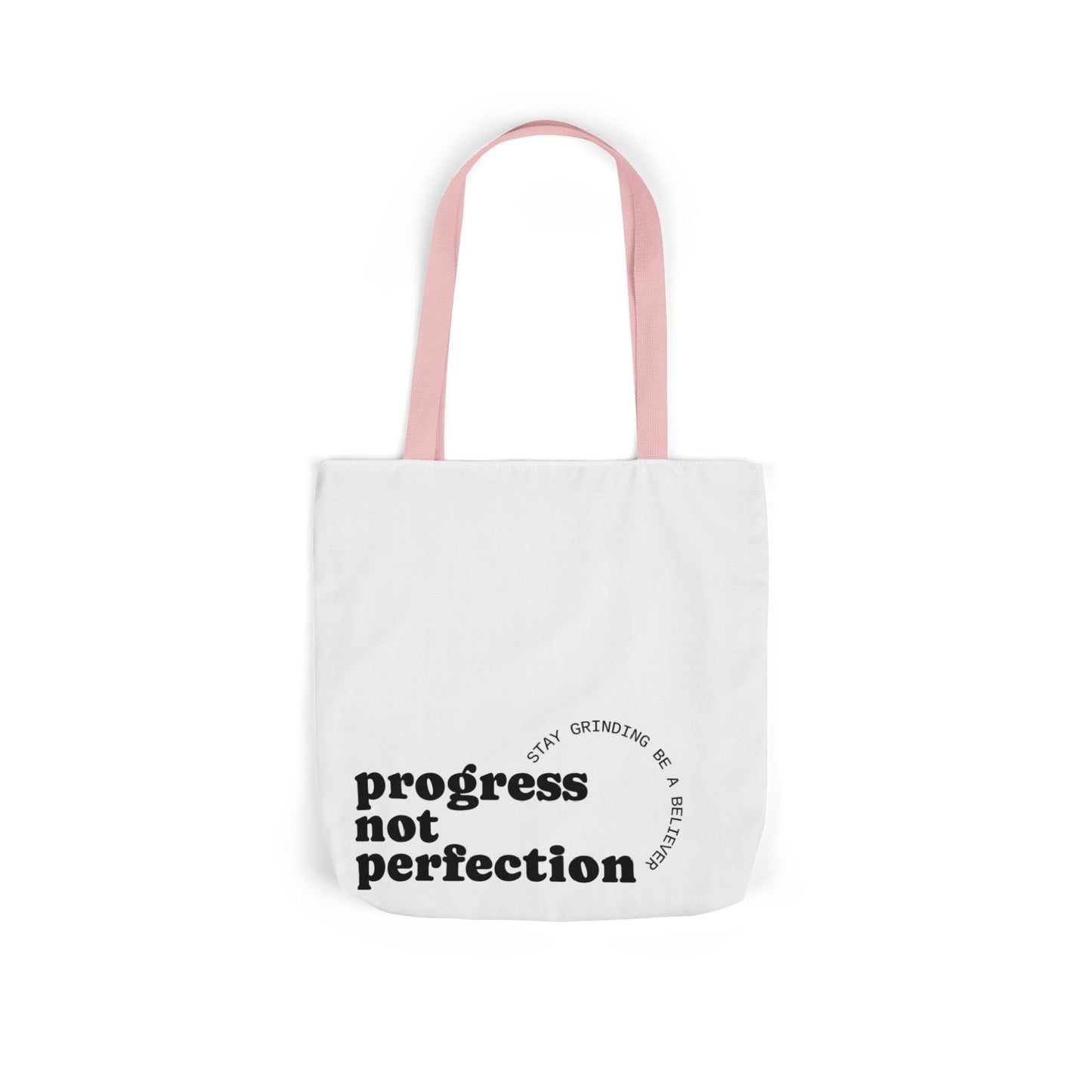 Stylish Canvas Tote Bag with 5-Color Straps - Progress Not Perfection