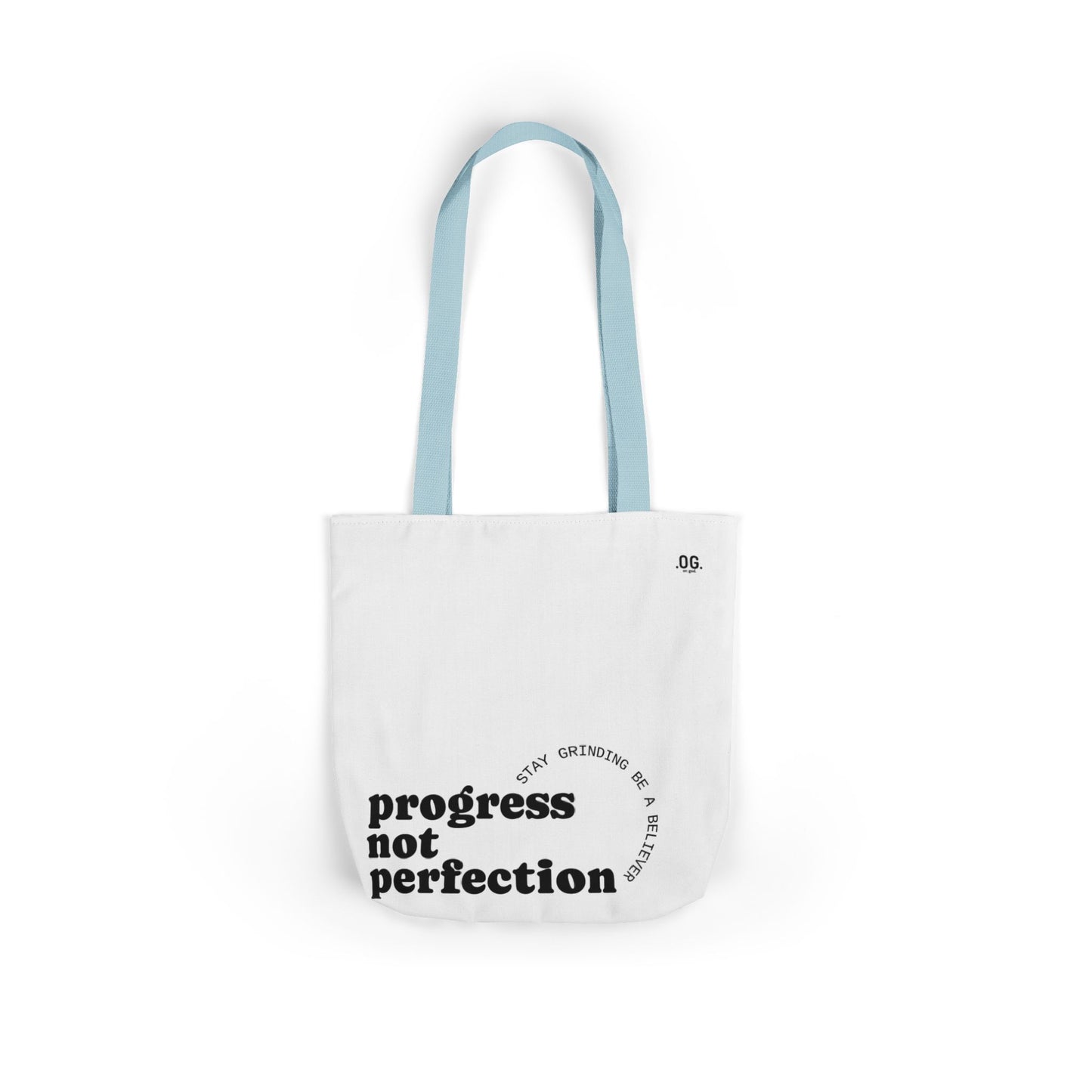 Stylish Canvas Tote Bag with 5-Color Straps - Progress Not Perfection