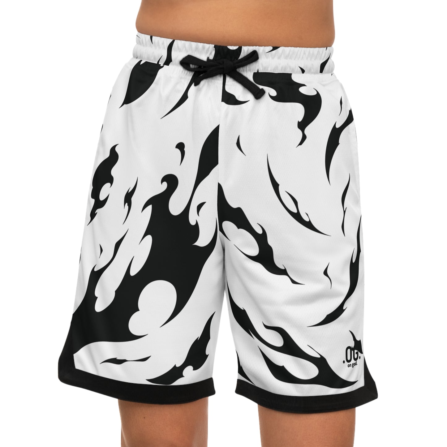 Flame Pattern Basketball Shorts, Trendy Athletic Shorts for Summer, Sportswear, Gym Outfits, Gift for Athletes, Casual Wear