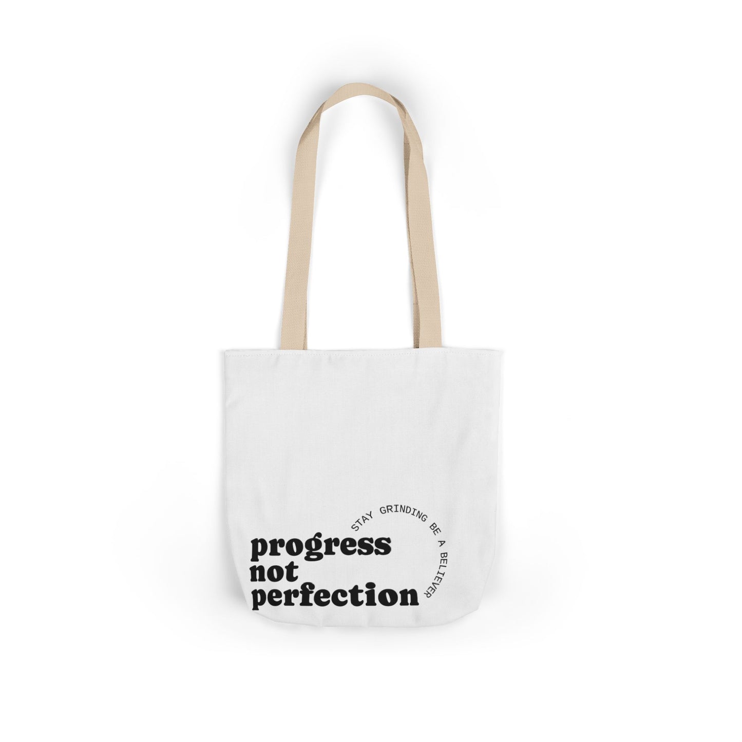 Stylish Canvas Tote Bag with 5-Color Straps - Progress Not Perfection